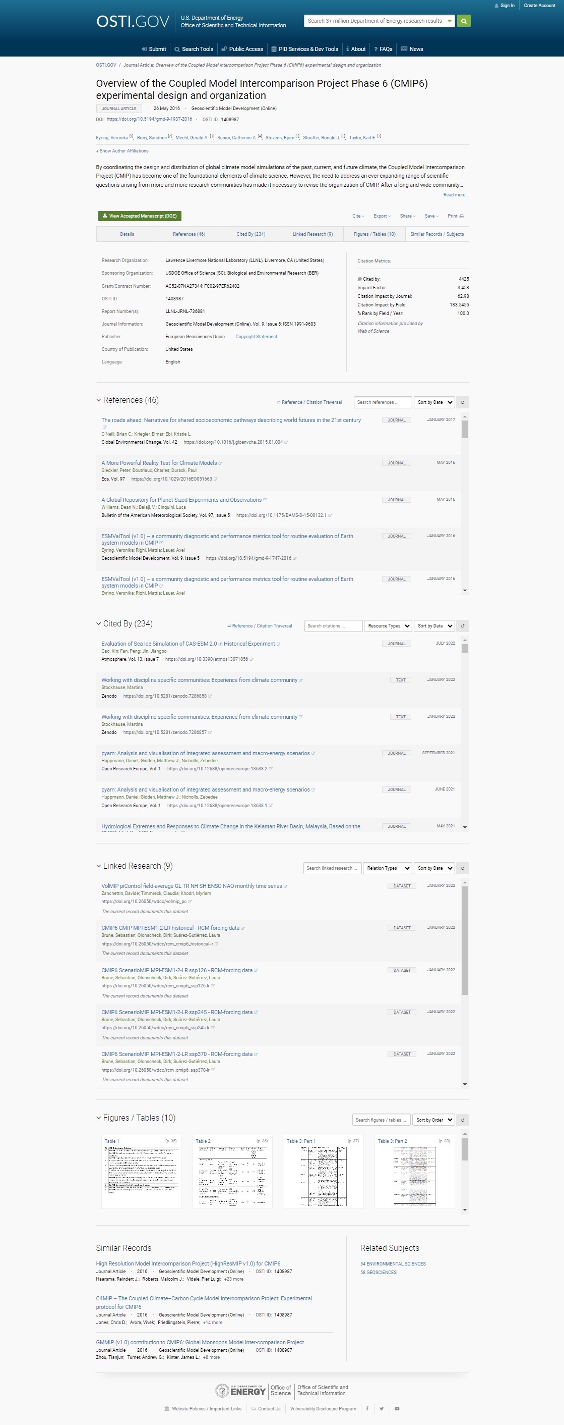 Full example illustrating enhancements to OSTI.GOV Record Pages.