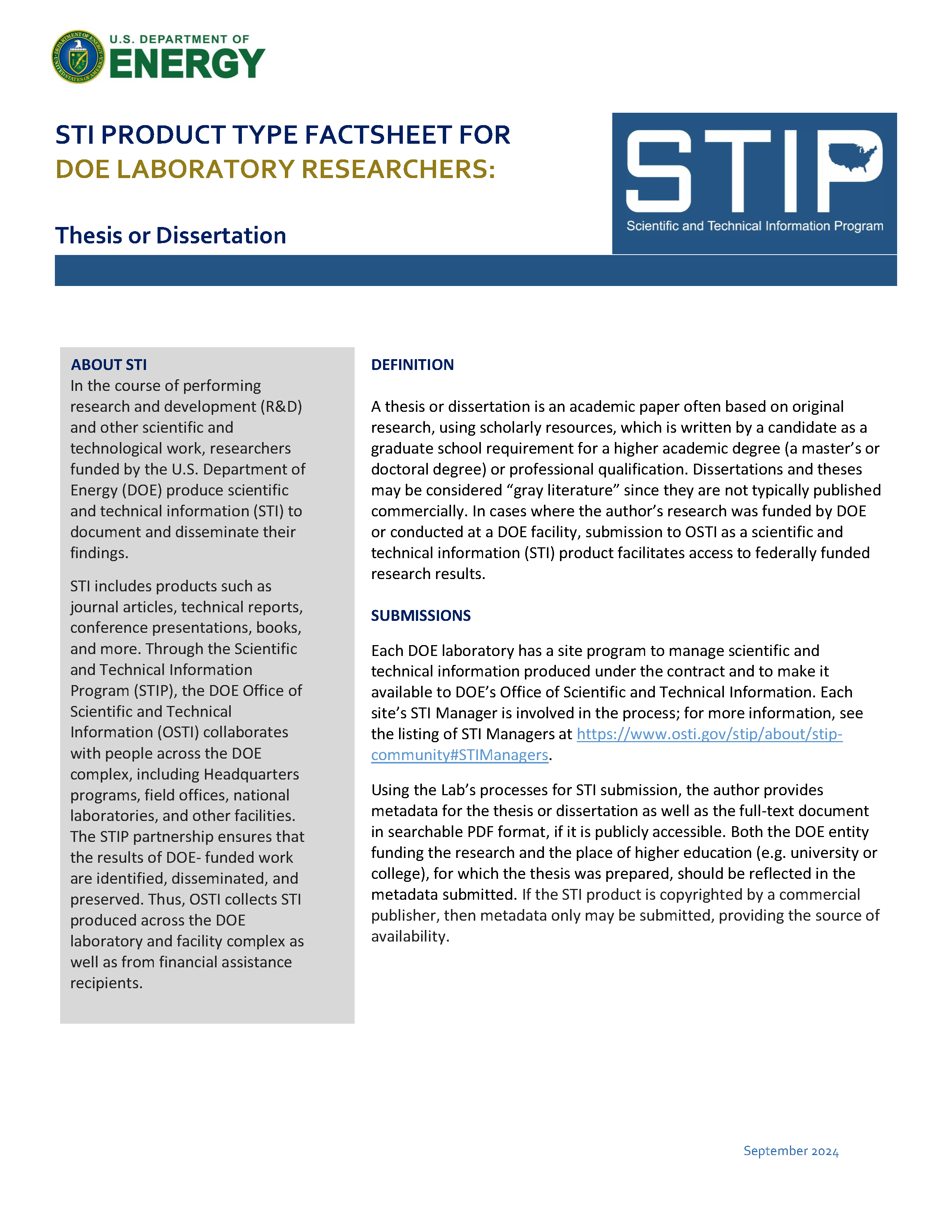 Thesis or Dissertation - Labs Page 1