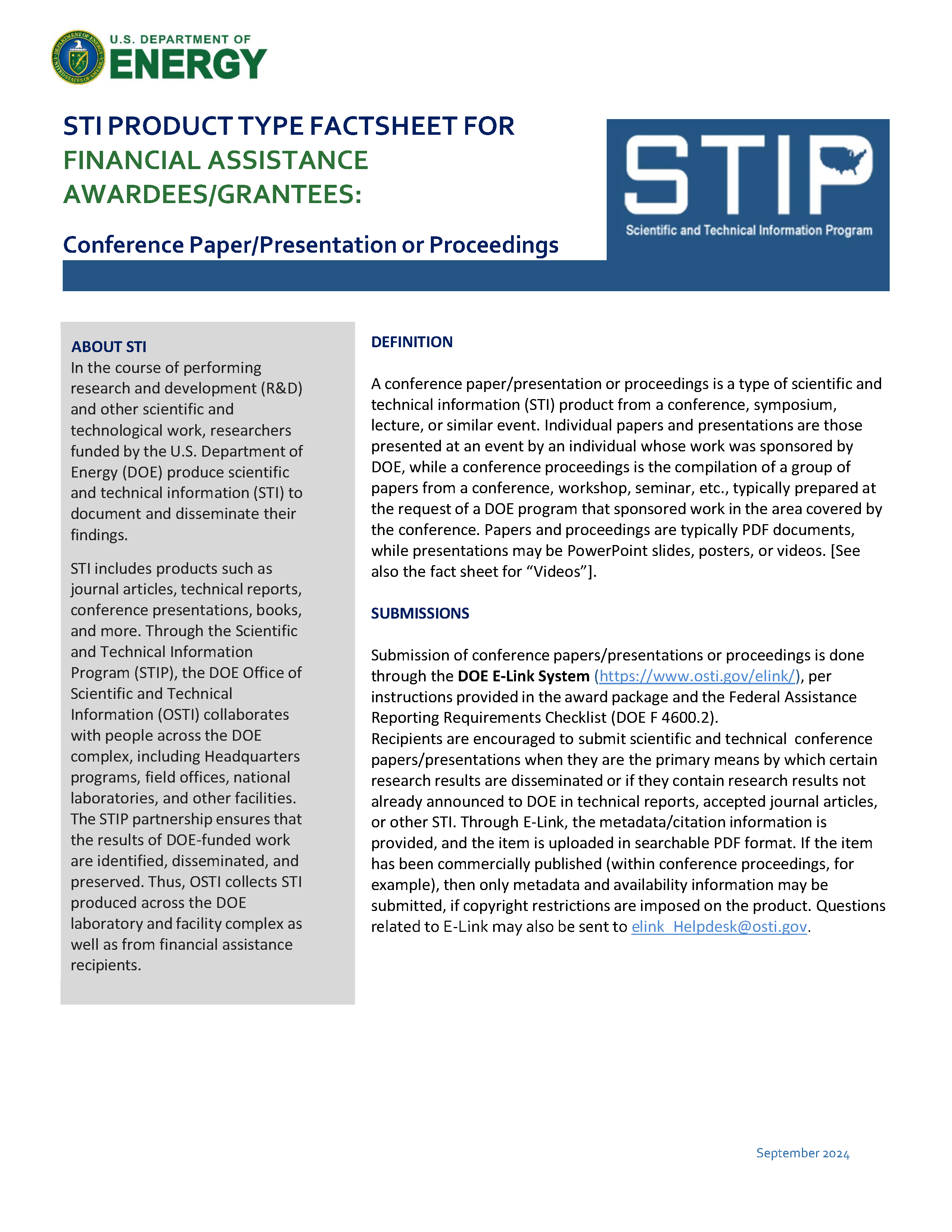 Conference Paper/Presentation or Proceedings - Grantees Page 1