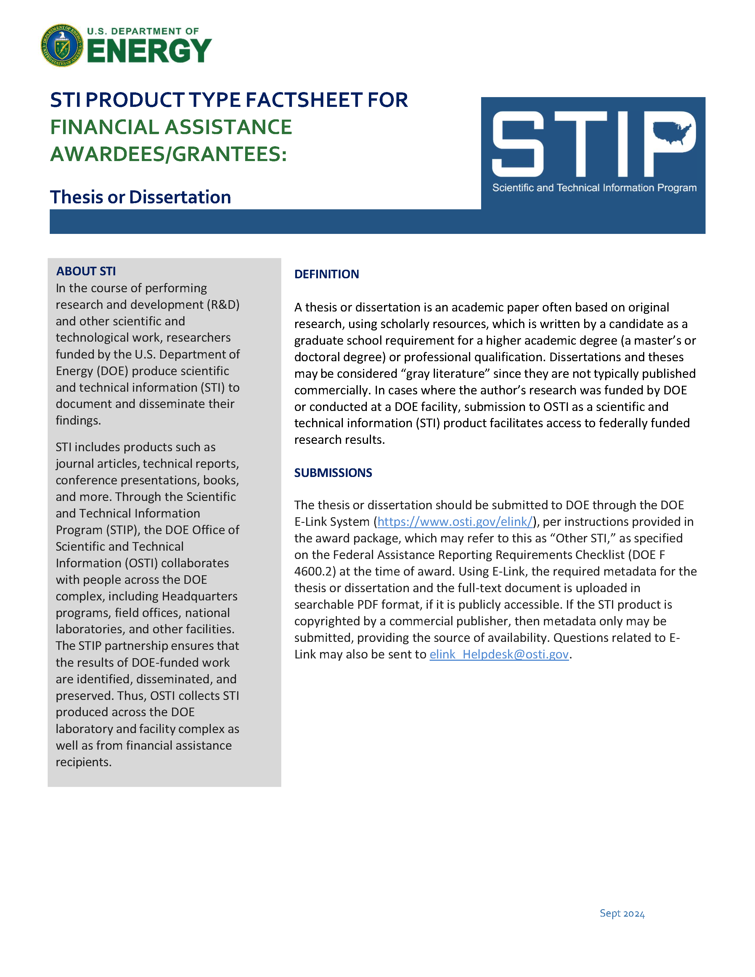 Thesis or Dissertation - Grantees Page 1